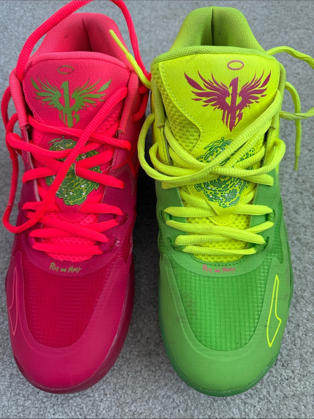 PUMA MB.01 x Rick and Morty “Mismatched” basketball shoes - Size 10.5
